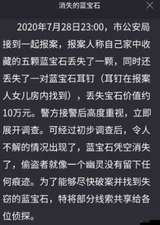 犯罪大师消失的蓝宝石案件作案人揭秘